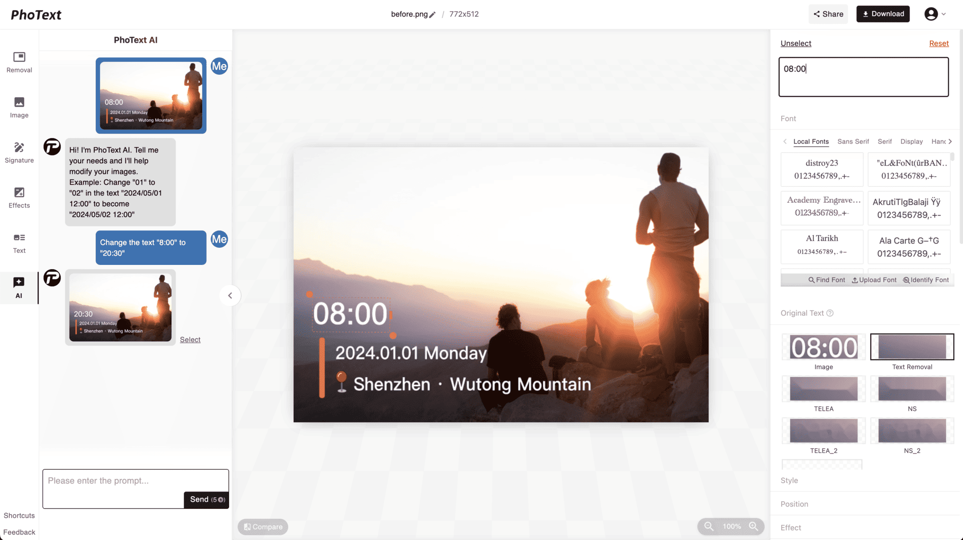 ¿Cómo editar texto en la imagen?